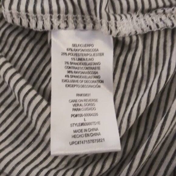 Democracy women's size L white, black and red striped cherry top - Picture 12 of 13